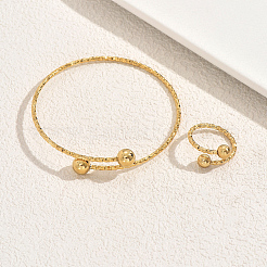 Minimalist Stainless Steel Cuff Bangles & Rings Sets for Women&nbsp;IM2160