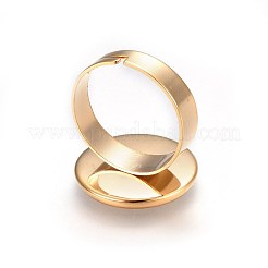 Ion Plating(IP) Adjustable 201 Stainless Steel Finger Rings Components&nbsp;STAS-G187-01G-16mm