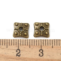 チベット風合金ビーズキャップ  カドミウムフリー＆鉛フリー  アンティークブロンズ  7x7x2mm  穴：1.5mm  約3225個/1000g&nbsp;TIBE-P003-74AB