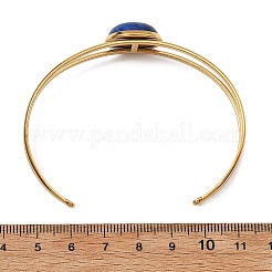 304 Stainless Steel & Natural Gemstone Cuff Bracelets for Women&nbsp;BJEW-JB14123-02
