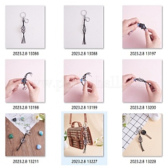 4Pcs  Macrame Fringe Braided Keychain&nbsp;AJEW-SW00014-05