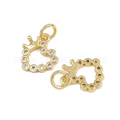 Brass Micro Pave Cubic Zirconia Pendants&nbsp;ZIRC-I367-02G-01