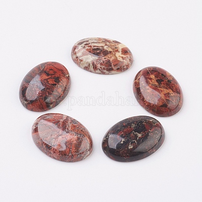 Natural Brecciated Jasper Flat Back Cabochons&nbsp;G-G741-22x30mm-02-1