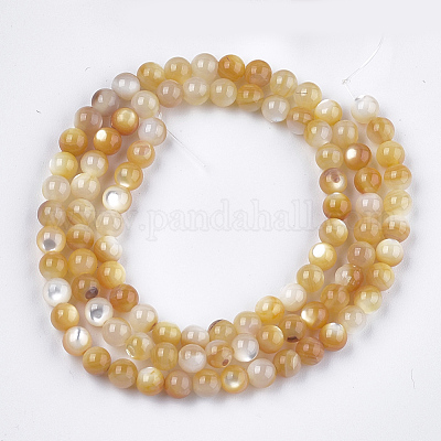 Yellow Shell Beads Strands&nbsp;SHEL-S274-93C-1