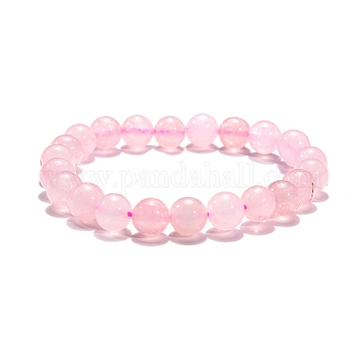 Natural Rose Quartz Beaded Stretch Bracelets&nbsp;B072-1-1
