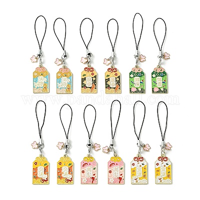 Wholesale 12Pcs 6 Style Japanese Style Enamel Omamori Blessing