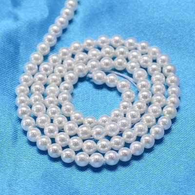 Round Shell Pearl Bead Strands&nbsp;BSHE-L011-3mm-A013-1