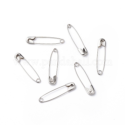 アイアン製安全ピン  プラチナ  36~38x8x3mm  ピン：1mm  約1000個/袋&nbsp;NEED-D006-38mm-1
