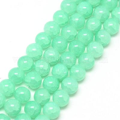 Baking Paint Crackle Glass Bead Strands&nbsp;DGLA-Q023-4mm-YS19-1