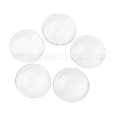 クリアガラスカボション  フラットラウンド  半円  45x8mm&nbsp;GGLA-R026-45mm-1