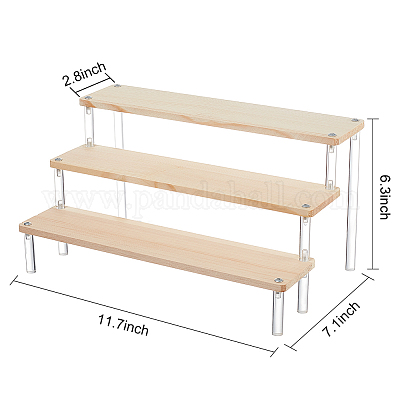 Wholesale 3-Tier Wood & Plastic Minifigures Display Risers - Pandahall.com