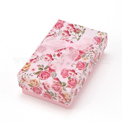 Wholesale Flower Pattern Cardboard Jewelry Packaging Box