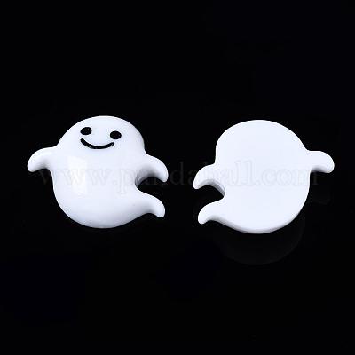 樹脂カボション  ゴースト  ハロウィン  ホワイト  22x25x7mm&nbsp;CRES-T010-103A-1