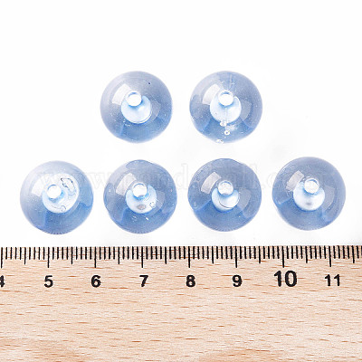透明なアクリルビーズ  ラウンド  コーンフラワーブルー  16x15mm  穴：2.8mm  約220個/500g&nbsp;MACR-S370-A16mm-749-1