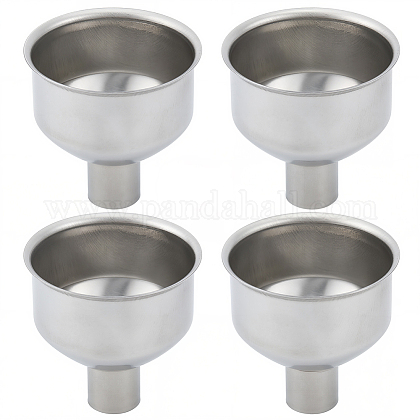 304ステンレススチール漏斗4個 ラボ用品 ステンレス鋼色 48x48mm 内径
