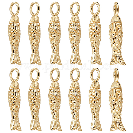 12Pcs Brass Pendants KK-BC0015-37-1