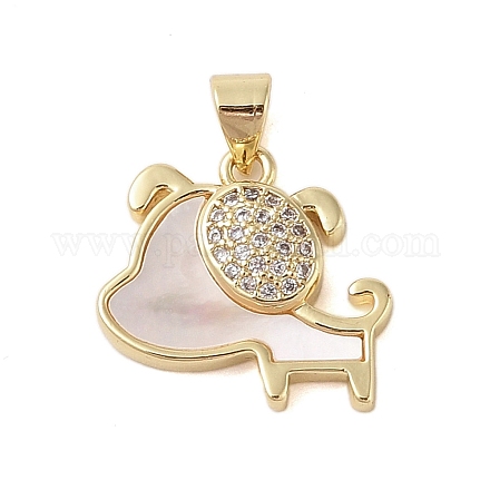 Brass Micro Pave Clear Cubic Zirconia Pendants KK-I712-41G-1