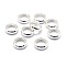 925 Sterling Silver Bead Frames, Ring, Silver, 11x3.5mm, Hole: 1mm