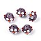 Handmade Lampwork Beads, Round with Flower, Medium Purple, 11~16mm, Hole: 1.2~2mm