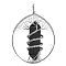 Copper Wired Natural Obsidian Pendants, Oval, 69x50mm