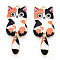 Alloy Enamel Pendants, Golden, Cat Charm, Light Salmon, 39x15.5x2mm, Hole: 2mm