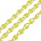 Ion Plating(IP) Brass Chains, Cable Chains with Enamel, Real 18K Gold Plated, Soldered, with Spool, Flat Oval, Yellow, 8.5x4x1.5mm, about 32.81 Feet(10m)/Roll