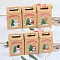 24Pcs 6 Style Rectangle Paper Bakery Bakery Boxes with Handle, Christmas Theme Gift Box, for Mini Cake, Cupcake, Cookie Packing, Light Salmon, 97x60x145mm, 4Pcs/style