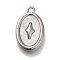 Alloy Pendants, Silver Charms, Oval, 18x11x3.3mm, Hole: 1.5mm