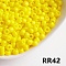 Opaque 6/0 Glass Seed Beads, Round, Yellow, 6/0, 4mm, about 130pcs/10g