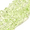 Transparent Glass Beads Strands, Imitation Gemstone, Nuggets, Green Yellow, 2.5~4x3~12x2~4mm, Hole: 0.5mm, 30.71''(78cm)