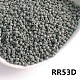 不透明な6/0ガラスシードビーズ  ラウンド  グレー  6/0  4mm  約130個/10g&nbsp;SEED-I013-4mm-RR53D-1