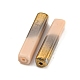 電気メッキガラスビーズ  多面カット  長方形  桃パフ  19.5~20x4x4mm  穴：1mm&nbsp;LS-GLAA-D024-02C-3