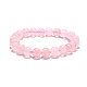 Natural Rose Quartz Beaded Stretch Bracelets&nbsp;B072-1-2