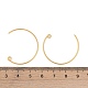 真鍮のピアスフック  C形  ライトゴールド  31x26x0.9mm  穴：1.9mm&nbsp;KK-C069-01KCG-3