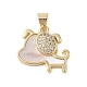 Brass Micro Pave Clear Cubic Zirconia Pendants&nbsp;KK-I712-41G-1