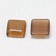 キャッツアイカボション  正方形  サドルブラウン  10x10x2.5mm&nbsp;CE-J006-10x10mm-26-2