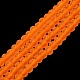 透明ガラスビーズ連売り  多面カット  艶消し  ロンデル  ダークオレンジ  4mm  穴：0.8~1mm  約105~110個/連  38~39cm&nbsp;EGLA-A034-T4mm-MD25-2