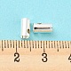 メッキ真鍮コードの端をラック  コラム  銀  6.8x3.7mm  穴：1.6mm.&nbsp;KK-H449-11S-4