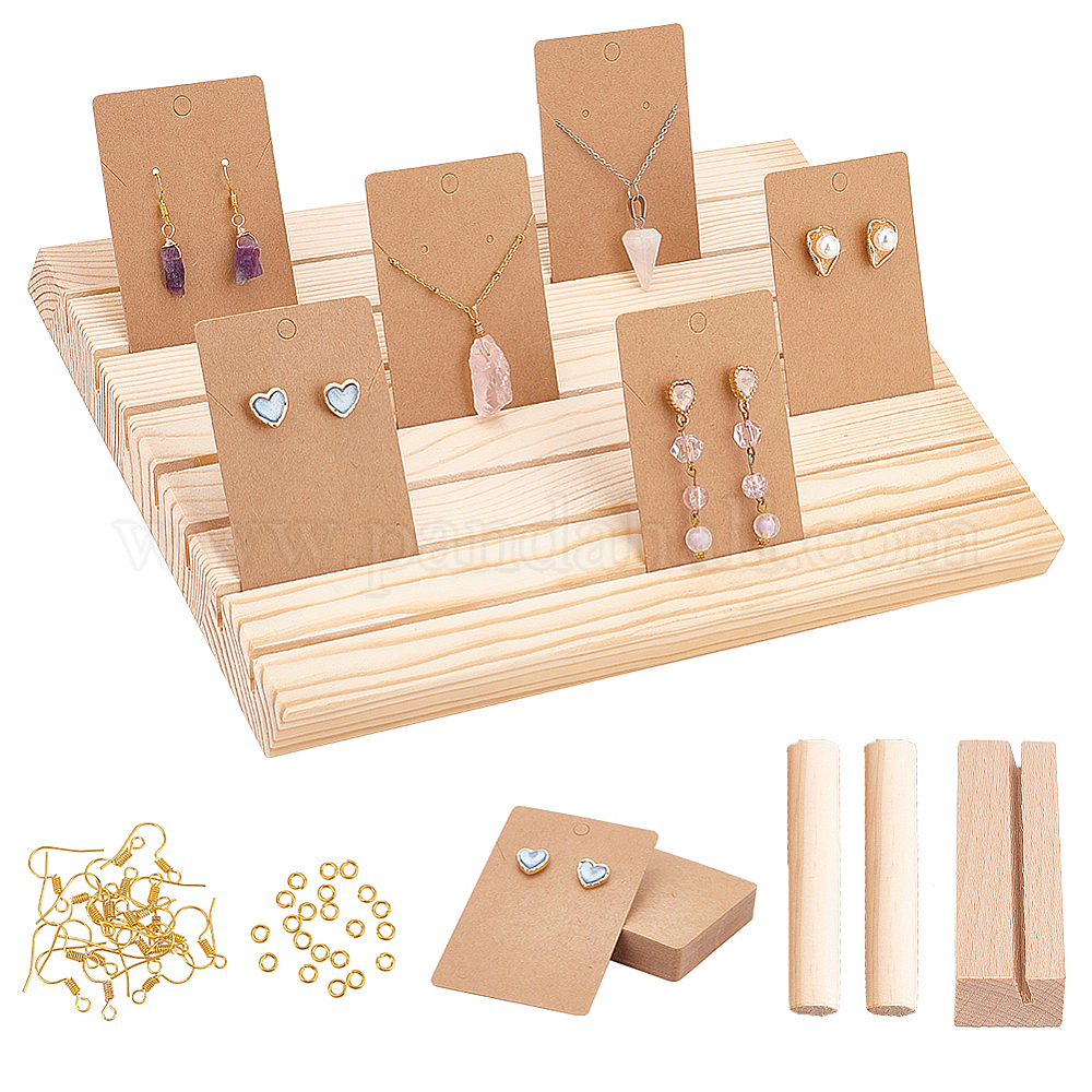 Wholesale 7-Slot Rectangle Wooden Place Earring Display Stands ...