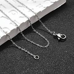 Non-Tarnish 304 Stainless Steel Cable Chain Necklaces, with Lobster Claw Clasps, Stainless Steel Color, 17.71 inch(45cm)