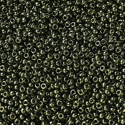 MIYUKIラウンドロカイユビーズ  日本製シードビーズ  （rr306)オリーブゴールド光沢  11/0  2x1.3mm  穴：0.8mm  約1100PCS /ボトル  10 G /ボトル&nbsp;SEED-JP0008-RR0306