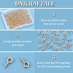 150Pcs Brass Screw Eye Pin Peg Bails&nbsp;KK-UN0002-46