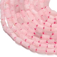 天然石ローズクォーツビーズ連売り  ナゲット  11.5~14.5x9~11.5x8~10.5mm  穴：1.2mm  約25~29個/連  16.73~17.01インチ（42.5~43.2cm）&nbsp;G-C289-A03-01