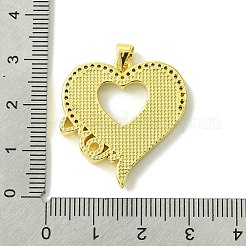 Mother's Day Brass Micro Pave Clear Cubic Zirconia Pendants&nbsp;KK-H472-13G-05