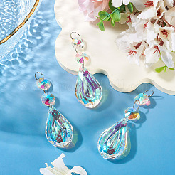 3Pcs Crystal Glass Hanging Sun Catcher&nbsp;AJEW-TADJ0001-08D
