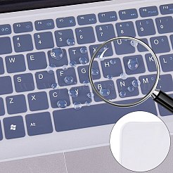 シリコン製コンピューターキーボード保護フィルム  ダストカバー  長方形  透明  310x130x1mm&nbsp;DIY-WH20081-015A
