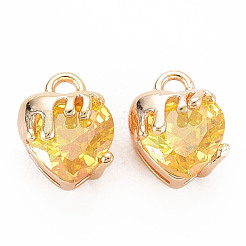 Brass Micro Pave Cubic Zirconia Charms&nbsp;KK-N232-302B-01
