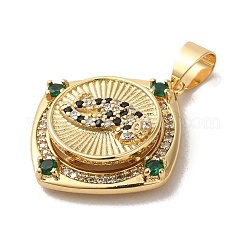 Brass Micro Pave Cubic Zirconia Pendants&nbsp;KK-R162-086A-G