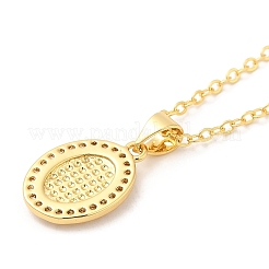 Brass Micro Pave Cubic Zirconia Pendants Necklace&nbsp;LS-NJEW-I125-01E