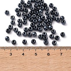 電気メッキガラスビーズ  ロンデル  プルシアンブルー  4x3.5mm  穴：1.2mm  約130個/袋&nbsp;GL-G001-02A-03